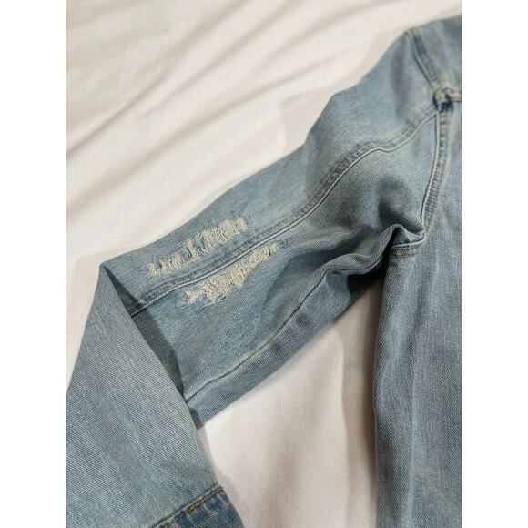 BoomBoom Jeans Denim Jacket Women’s Size Large Light Wash Button Up - Picture 9 of 11